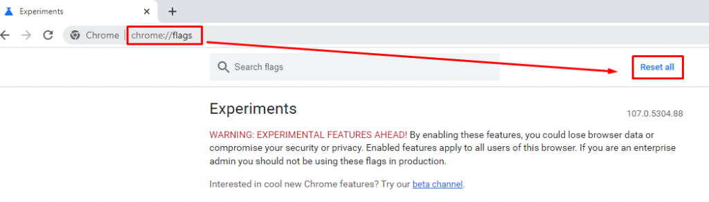 Chrome internet tarayıcısı açın ve adres satırına chrome://flags yazın.