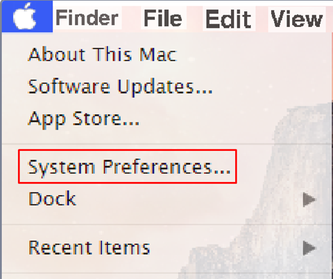 Sol üst köşedeki elma simgesine tıklayın. Açılan listeden "Sistem Tercihleri (System Preferences)" butonuna tıklayın.