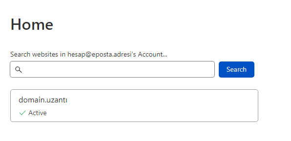 Web sitesine ait yönetim sayfasına ulaşın.