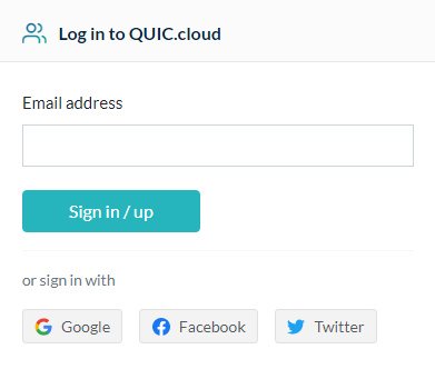 Quic.cloud yönetim paneline giriş yapın.