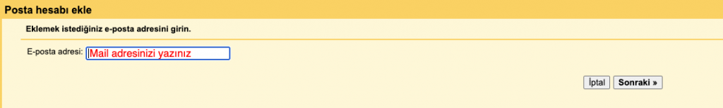 gmail hesap ekleme