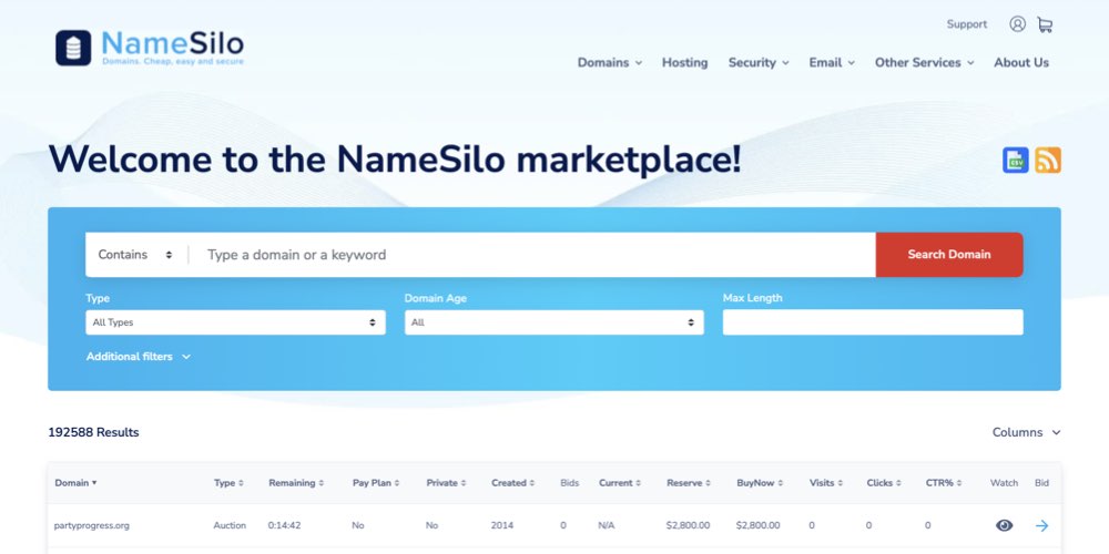 NameSilo Marketplace